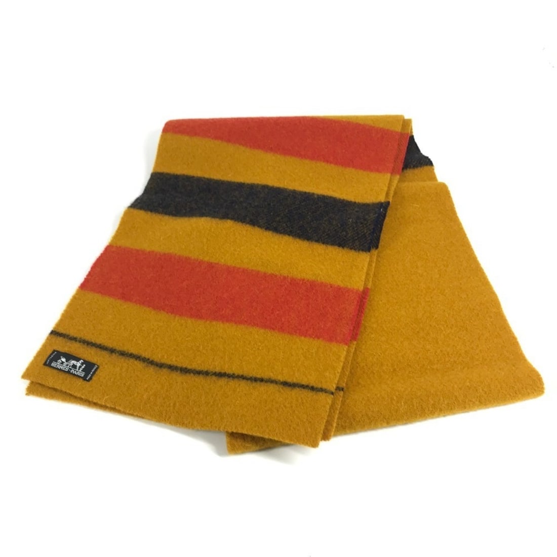HERMES Rocabar Wool Scarf for Men and Women, Yellow: --- Catalog ---Category: SizeSize (LxW): 1.76m x 29cm / 69.29'' x 11.41''Category: DesignType: StoleColor: Navy, Red color, YellowGender: Men,WomenMaterial: Wool Category: GeneralBrand: HermesCountry 