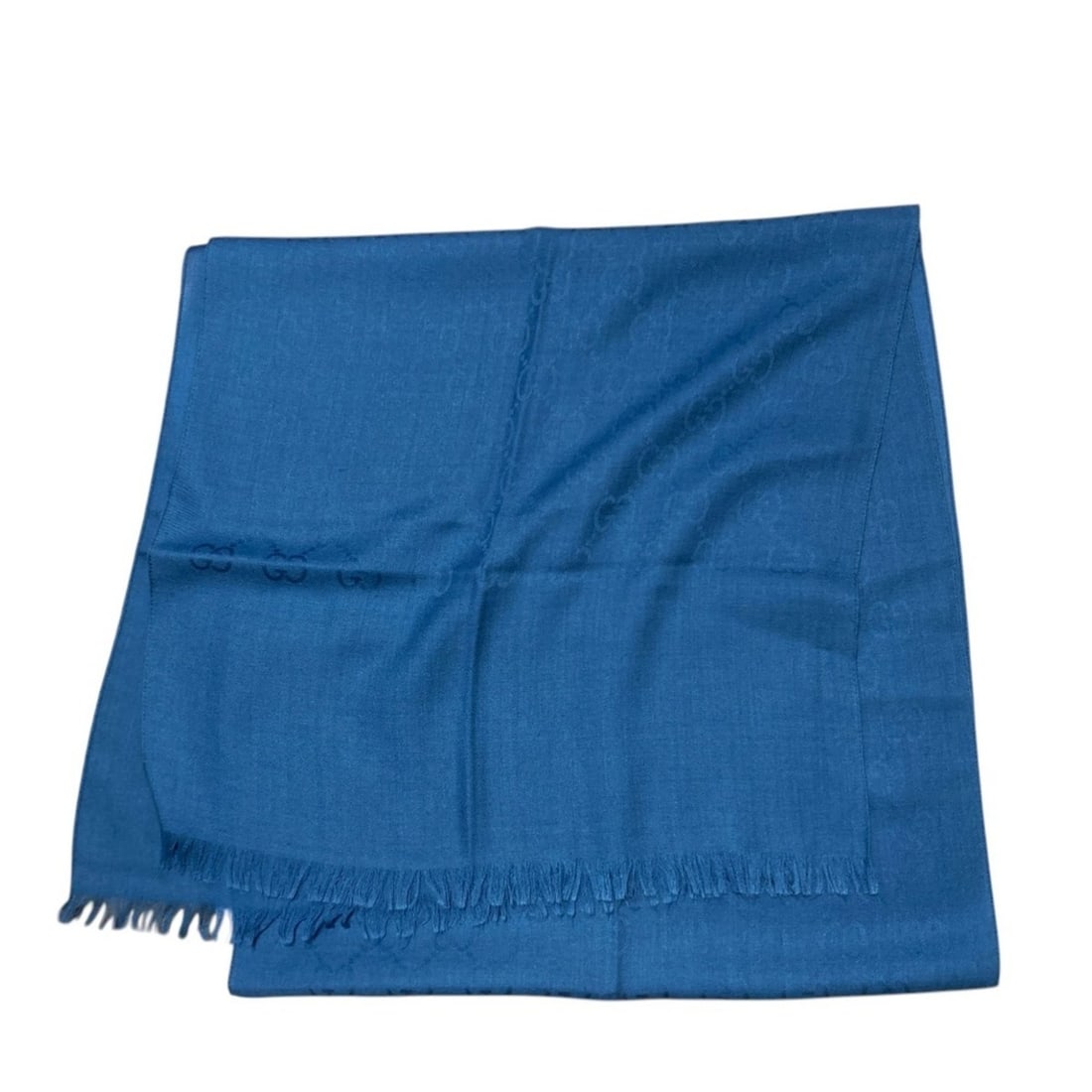 GUCCI GG Jacquard Fringe Stole/Scarf, Blue, Women's: --- Catalog ---Category: SizeSize (LxW): 1.8m x 44cm / 70.86'' x 17.32''Category: DesignType: StoleColor: BlueGender: WomenMaterial: Wool , Silk Category: GeneralBrand: Gucci--- Item List ---Section: 