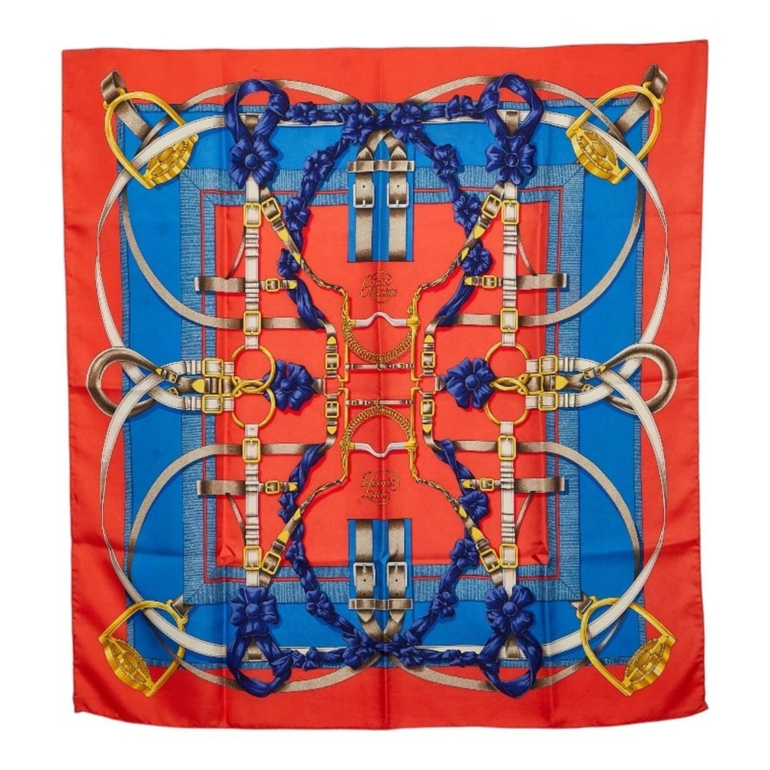 Hermes Carre 90 CRANO MANAGE Grand Manage Scarf Muffler Red Blue Silk Women's HERMES: --- Catalog ---Category: SizeSize (LxW): 87.5cm x 84cm / 34.44'' x 33.07''Category: DesignType: ScarfColor: Blue, Red colorGender: WomenMaterial: Silk Category: GeneralBrand: Hermes--- Item List ---Se