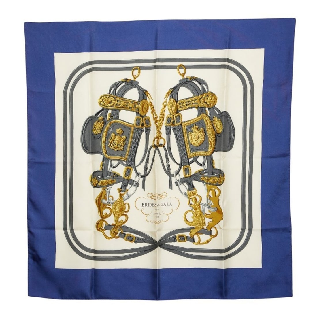 Hermes Carre 90 BRIDES de GALA Ceremonial Bridle Scarf/Muffler, White/Multicolor Silk, Women's.: --- Catalog ---Category: SizeSize (LxW): 90cm x 86.5cm / 35.43'' x 34.05''Category: DesignType: ScarfColor: Multi-color, WhiteGender: WomenMaterial: Silk Category: GeneralBrand: Hermes--- Item List