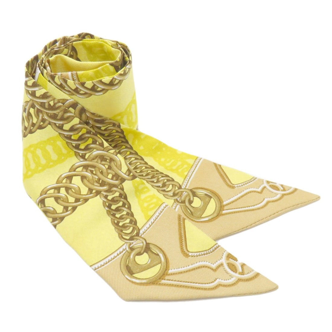 Hermes Twilly Scarf Muffler Silk Women's HERMES: --- Catalog ---Category: SizeSize (LxW): 85cm x 5cm / 33.46'' x 1.96''Category: DesignType: ScarfColor: YellowGender: WomenMaterial: Silk Category: GeneralLine: TwillyBrand: Hermes--- Item List ---Sec