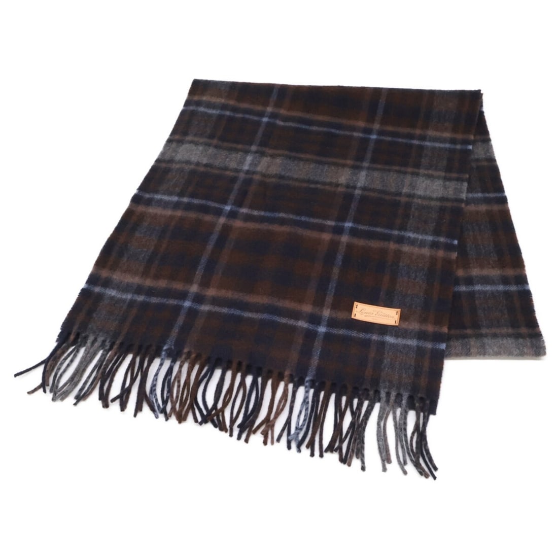 LOUIS VUITTON 408793 Cashmere Wool Tartan Check Fringe Stole Scarf (Brown) - Men's: --- Catalog ---Category: SizeSize (LxW): 1.87m x 36cm / 73.62'' x 14.17''Category: DesignType: StoleColor: BrownGender: MenMaterial: Cashmere Category: GeneralBrand: Louis Vuitton--- Item List ---Sect