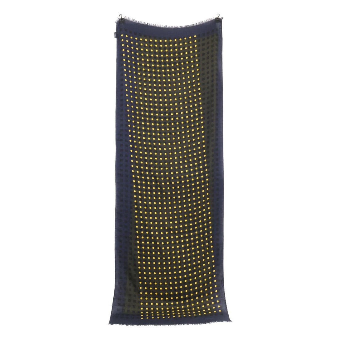 HERMES polka dot cashmere silk stole/scarf in khaki and yellow for women.: --- Catalog ---Category: SizeSize (LxW): 1.9m x 67cm / 74.8'' x 26.37''Category: DesignType: StoleColor: Khaki, YellowGender: WomenMaterial: Cashmere Category: GeneralBrand: Hermes--- Item List ---Sec