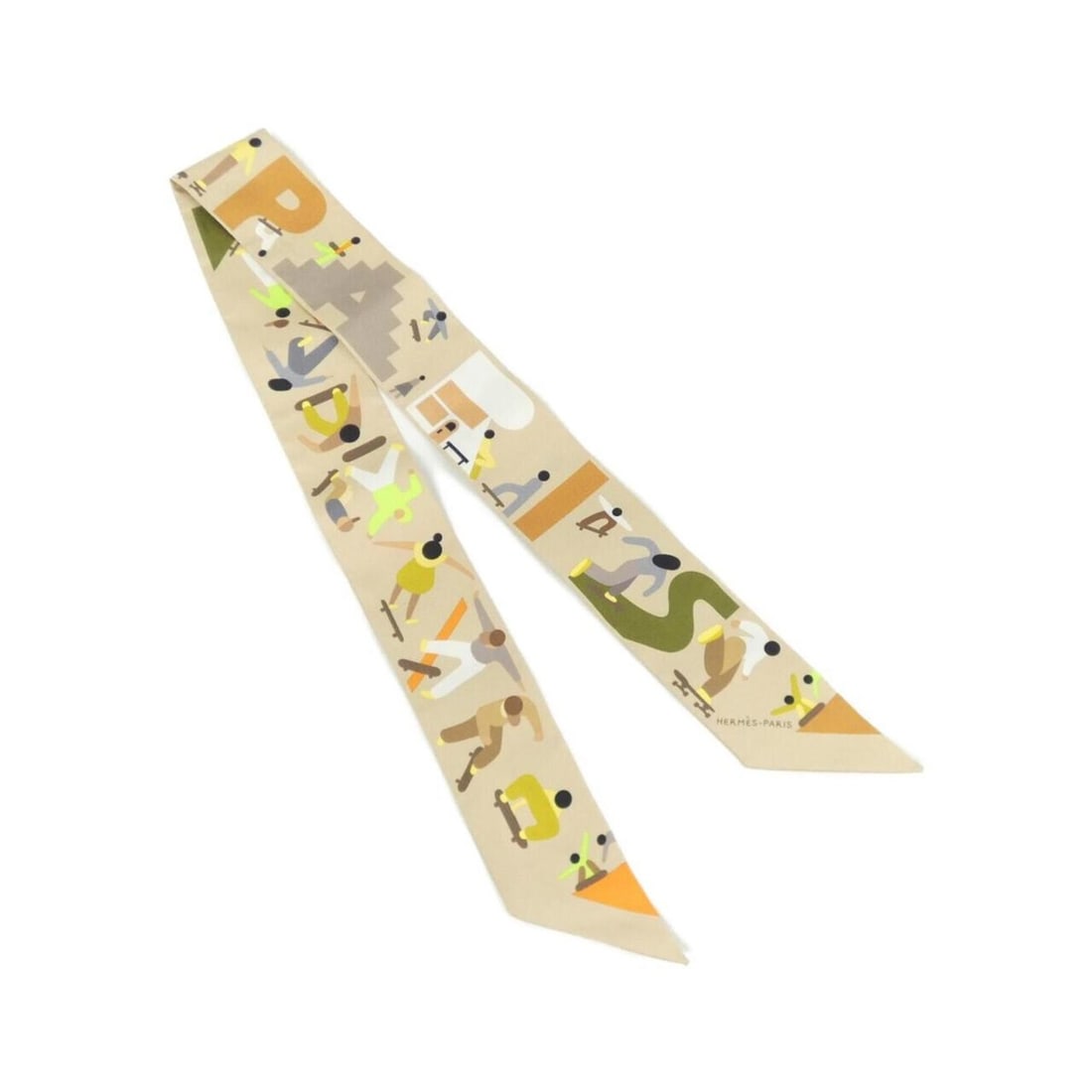 Hermes Figures Libraries Twilly 064176S Scarf Muffler: --- Catalog ---Category: SizeSize (LxW): 5cm x 86cm / 1.96'' x 33.85''Category: DesignType: ScarfColor: Beige, OrangeGender: WomenMaterial: Silk Category: GeneralMPN: 064176SBrand: Hermes--- Item List