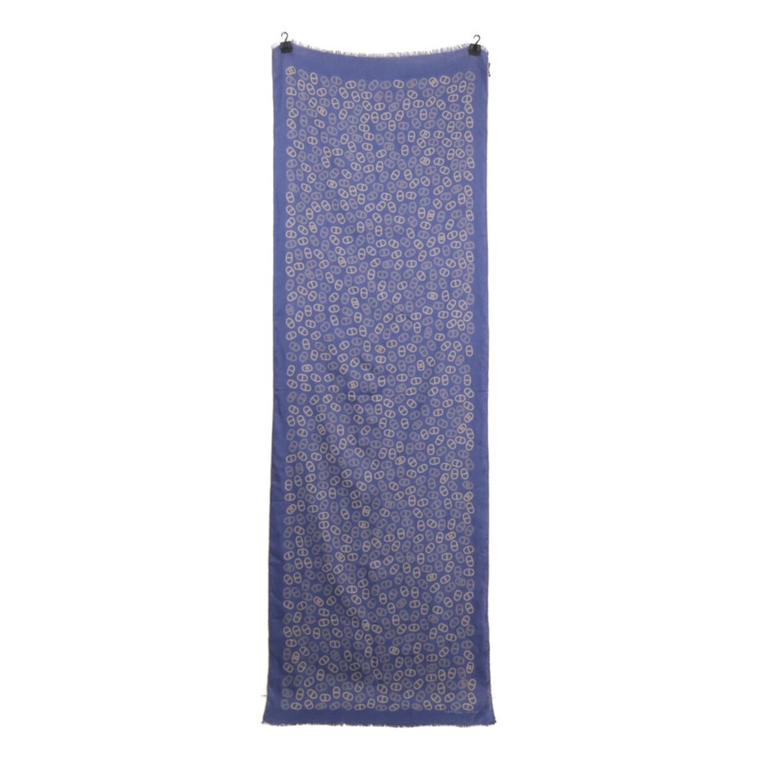 HERMES Chaine d'Ancre pattern cashmere silk stole/scarf, blue/brown, men's.: --- Catalog ---Category: SizeSize (LxW): 1.86m x 59cm / 73.22'' x 23.22''Category: DesignType: StoleColor: Blue, BrownGender: MenMaterial: Cashmere Category: GeneralBrand: Hermes--- Item List ---Secti