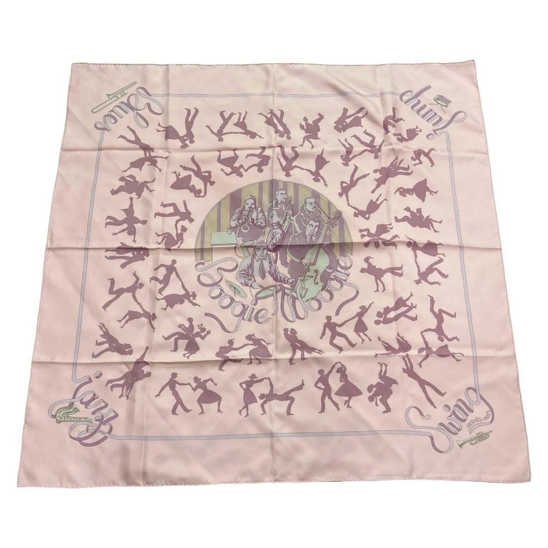 HERMES Carre 90 Boogie Woogie Silk Scarf/Muffler, Pink, Women's: --- Catalog ---Category: SizeSize (LxW): 86.5cm x 88.5cm / 34.05'' x 34.84''Category: DesignType: ScarfColor: PinkGender: WomenMaterial: Silk 100%Category: GeneralBrand: Hermes--- Item List ---Section