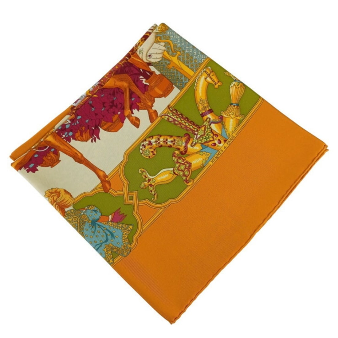 HERMES scarf/muffler, Carre 90, multicolor silk, women's, SPLENDEUR DES MAHARAJAS: --- Catalog ---Category: SizeSize (LxW): 87.5cm x 88.5cm / 34.44'' x 34.84''Category: DesignType: ScarfColor: Multi-colorGender: WomenMaterial: Silk 100%Category: GeneralBrand: HermesCountry of Origin