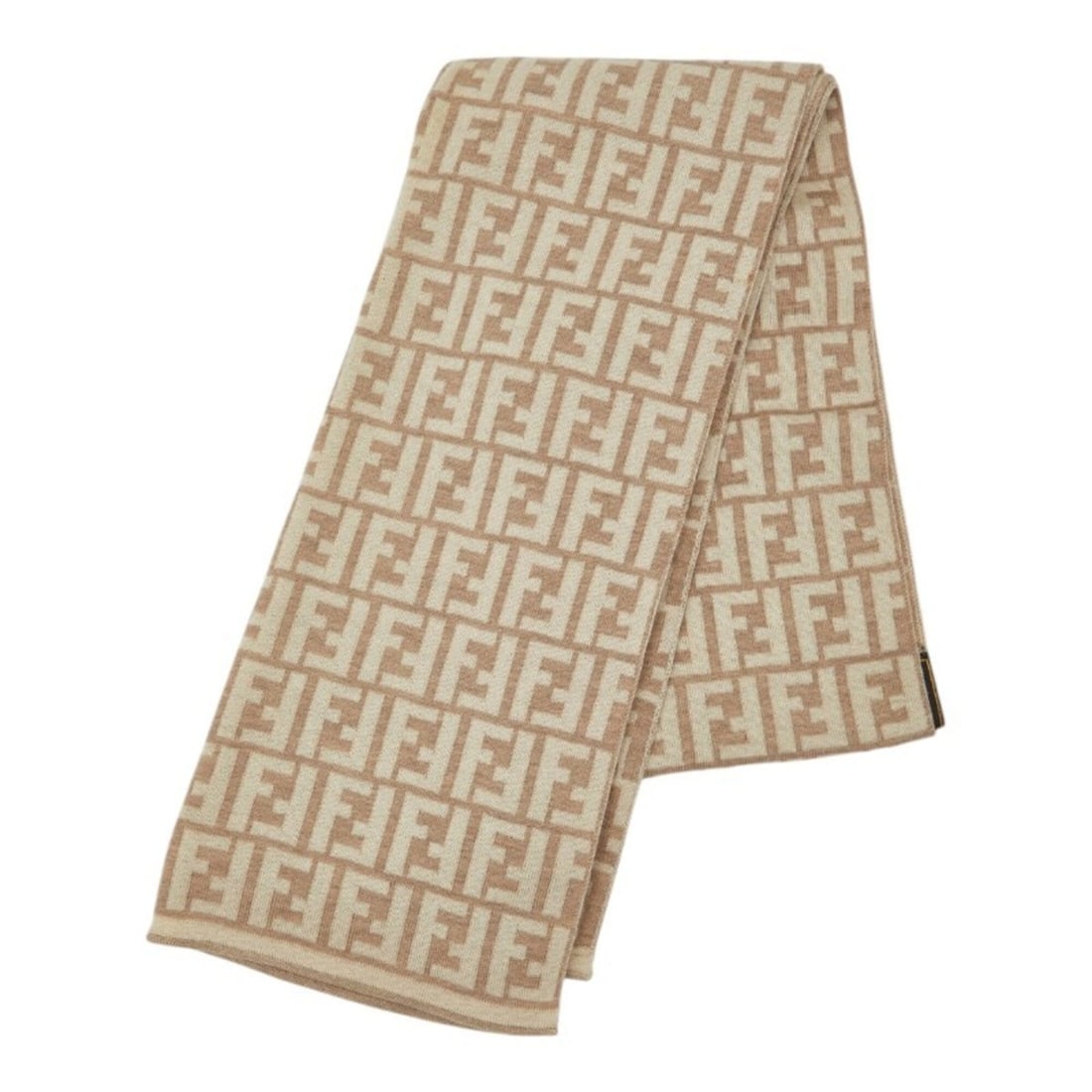 Fendi Zucca Scarf, Large, Beige Wool, Women's FENDI (1 of 11)
