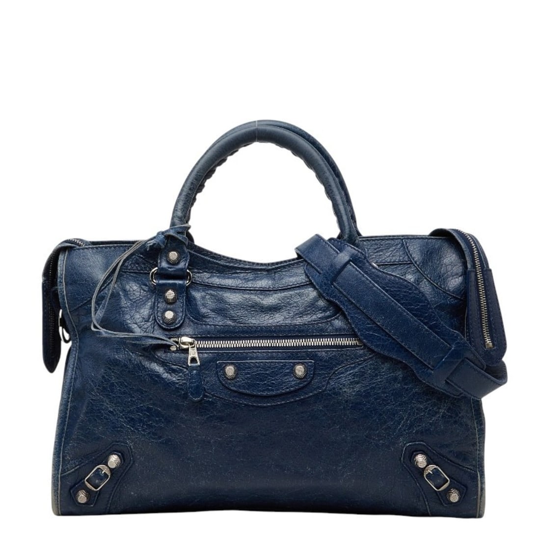 Balenciaga Giant City Handbag Shoulder Bag 2WAY 281770 Blue Leather Women's BALENCIAGA (1 of 16)
