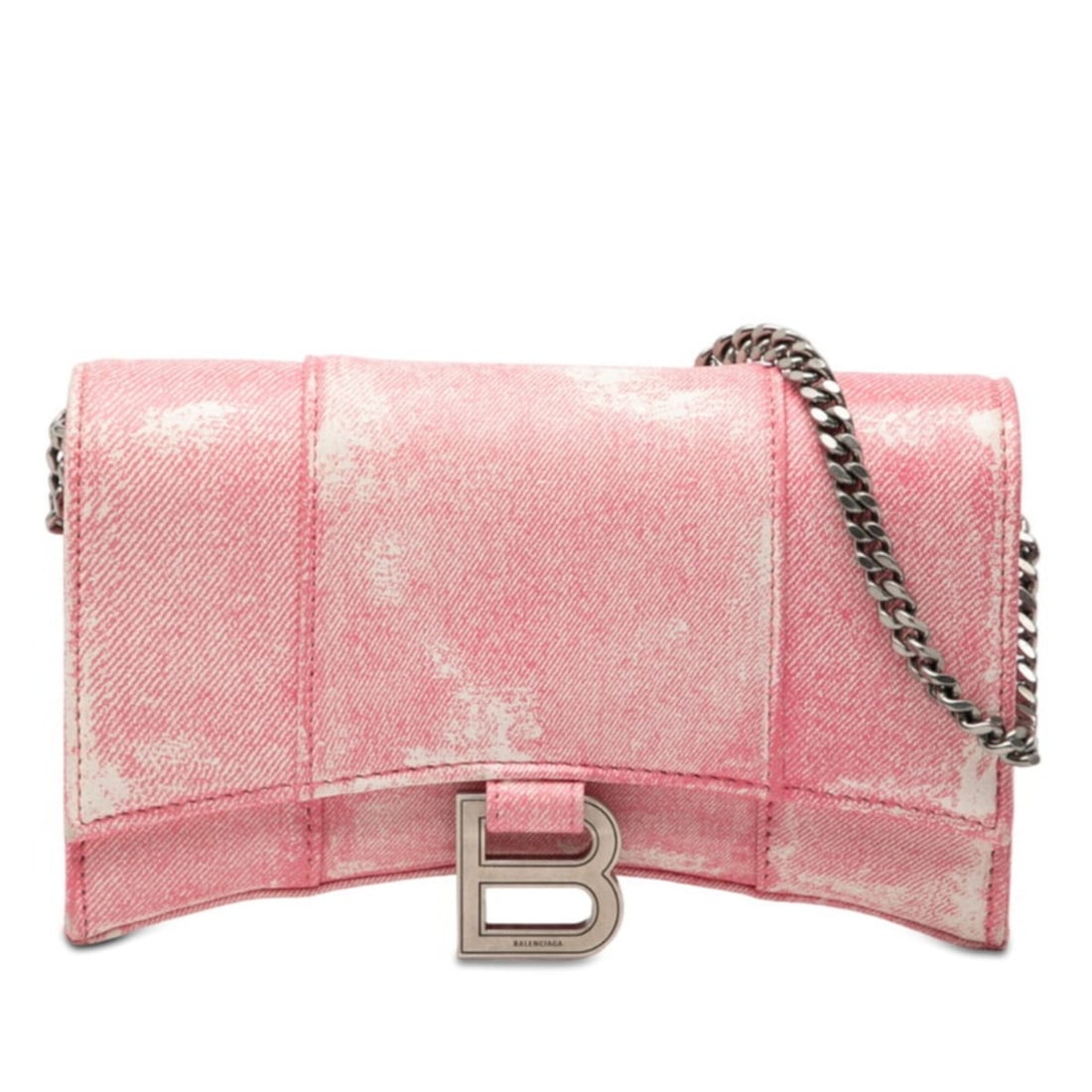 Balenciaga Hourglass Crossbody Chain Shoulder Bag, Transfer Print, 656050, Pink Leather, Women's: --- Catalog ---Category: SizeSize (HxWxD): 12cm x 19.5cm x 4.5cm / 4.72'' x 7.67'' x 1.77''Category: DesignType: Shoulder bagColor: PinkGender: WomenMaterial: Leather Category: GeneralMPN: 656050Brand