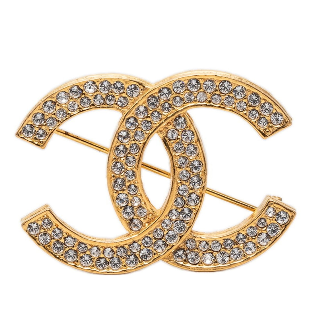 Chanel Coco Mark Brooch, Gold Plated, Rhinestones, Women's CHANEL (1 of 17)