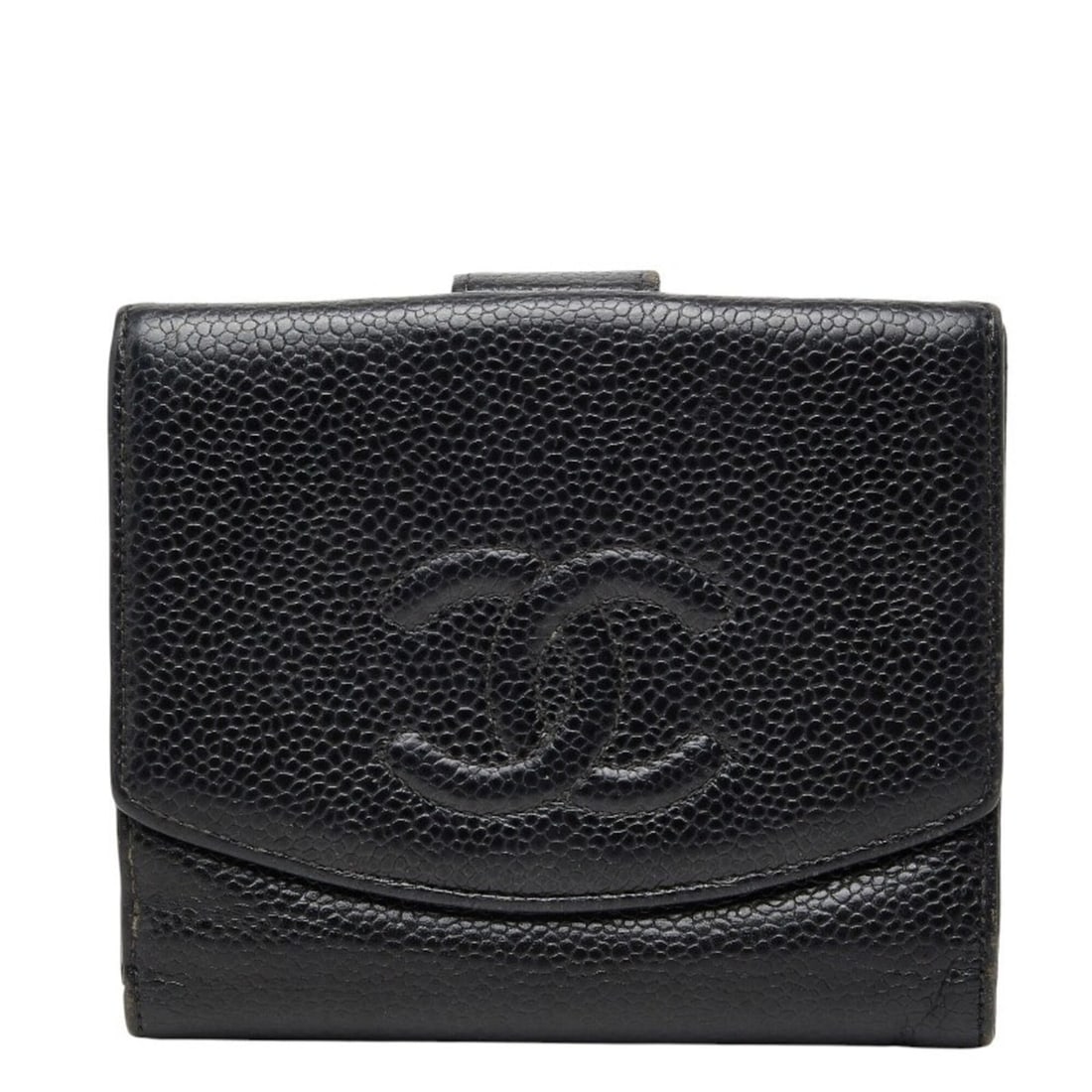 Chanel Coco Mark Tri-fold Wallet A13496 Black Caviar Leather Women's CHANEL: --- Catalog ---Category: SizeSize (HxWxD): 10cm x 11.5cm x 2cm / 3.93'' x 4.52'' x 0.78''Category: DesignType: Wallet (tri-fold)Color: BlackGender: WomenMaterial: Grained Calfskin Category: GeneralMPN