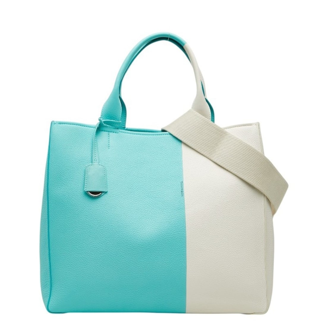 Tiffany & Co. Bicolor Tote Bag/Shoulder Bag (2-Way) - Blue White Leather Women's: --- Catalog ---Category: SizeSize (HxWxD): 28cm x 33.5cm x 14cm / 11.02'' x 13.18'' x 5.51''Category: DesignType: Shoulder bag, Tote bagColor: Tiffany blue, WhiteGender: WomenMaterial: Leather Categor