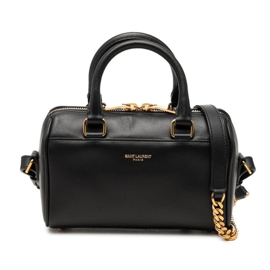 Saint Laurent Baby Duffle Mini Chain Handbag Shoulder Bag 2-Way Black Leather Women's SAINT LAURENT: --- Catalog ---Category: SizeSize (HxWxD): 12cm x 18cm x 8cm / 4.72'' x 7.08'' x 3.14''Category: DesignType: Handbag, Shoulder bagColor: BlackGender: WomenMaterial: Leather Category: GeneralBrand: Sai