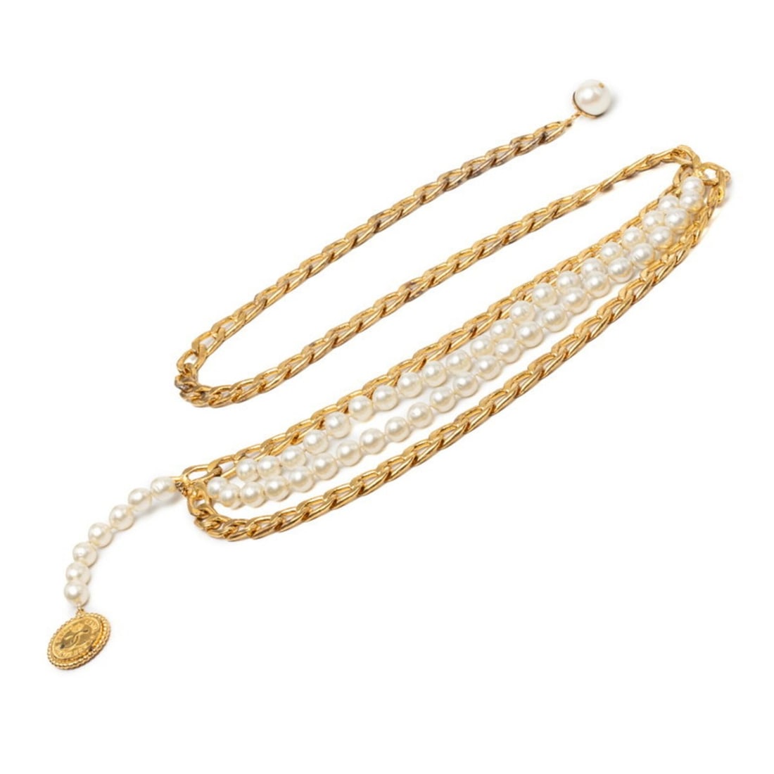 Chanel 31 RUE CAMBON Cambon Vintage Chain Belt Gold Plated Faux Pearl Women's CHANEL (1 of 17)