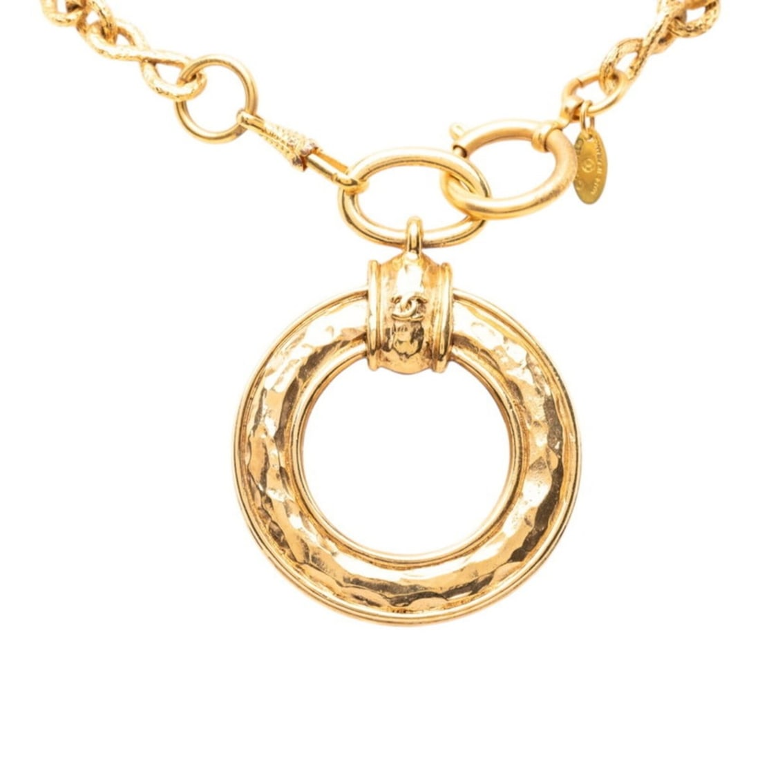 Chanel Vintage Coco Mark Magnifying Glass Pendant Chain Rogue Necklace Gold Plated Women's CHANEL: --- Catalog ---Category: SizePendant Size: 73mm x 52.2mm / 2.87'' x 2.05''Neck Circumference: 86 cm / 33.85''Category: DesignColor: GoldGender: WomenMaterial: Glass, Gold platingNecklace Type: Necklac