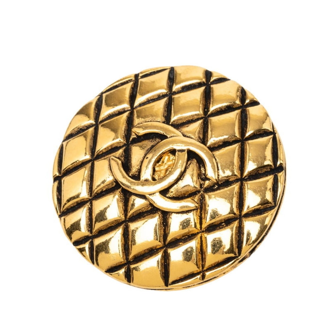 Chanel Vintage Matelassé Coco Mark Brooch Gold Plated Women's CHANEL: --- Catalog ---Category: SizeSize (HxWxD): 41.8cm x 41.8cm / 16.45'' x 16.45''Category: DesignType: BroochColor: GoldGender: WomenMaterial: Gold platingCategory: GeneralBrand: Chanel--- Item List ---S