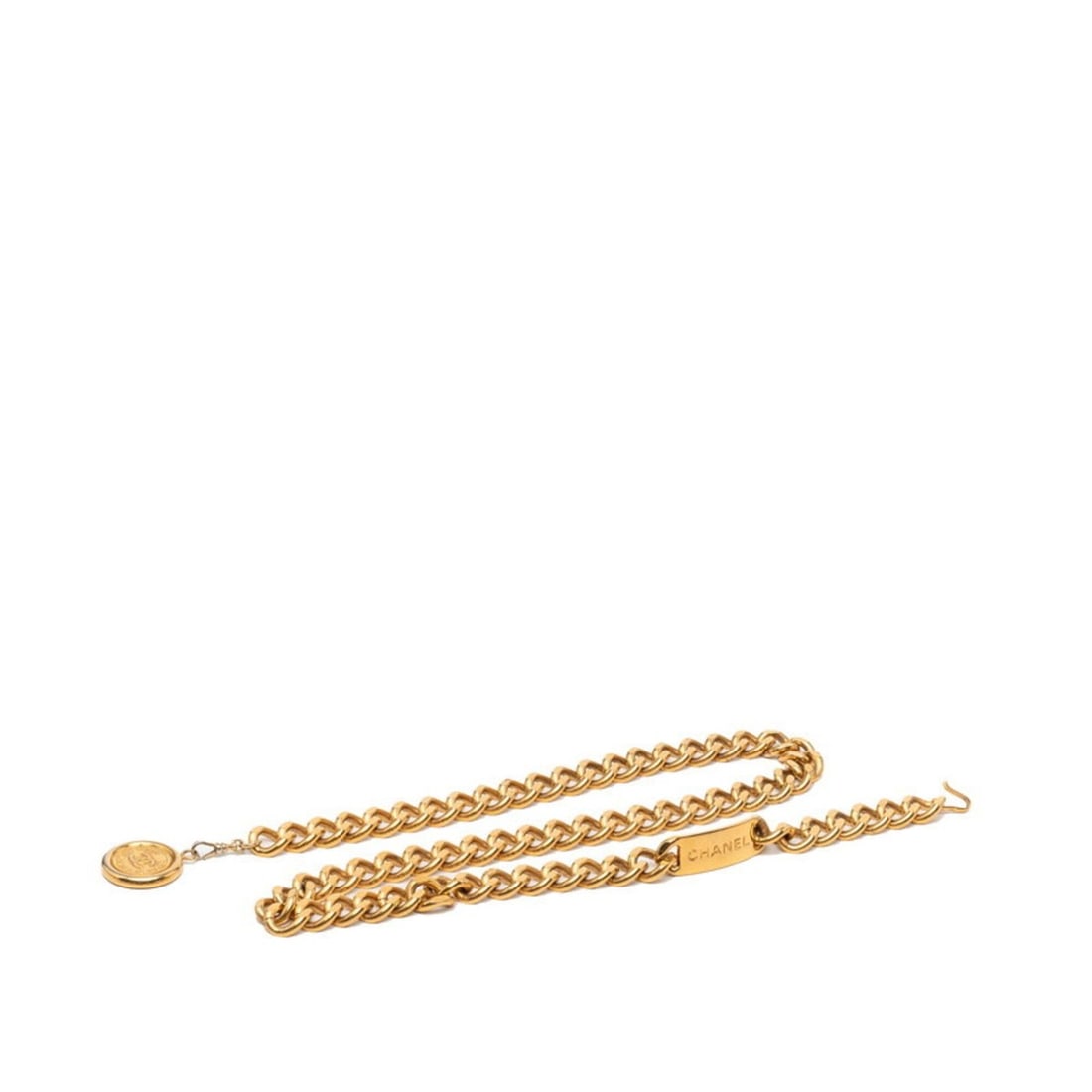 Chanel Vintage Logo Chain Belt Gold Plated Men's CHANEL: --- Catalog ---Category: SizeLength: 85cm / 33.46''Category: DesignType: Chain beltColor: GoldGender: MenCategory: GeneralBrand: Chanel--- Item List ---Section: ConditionRanking: Rank AB Used - Traces