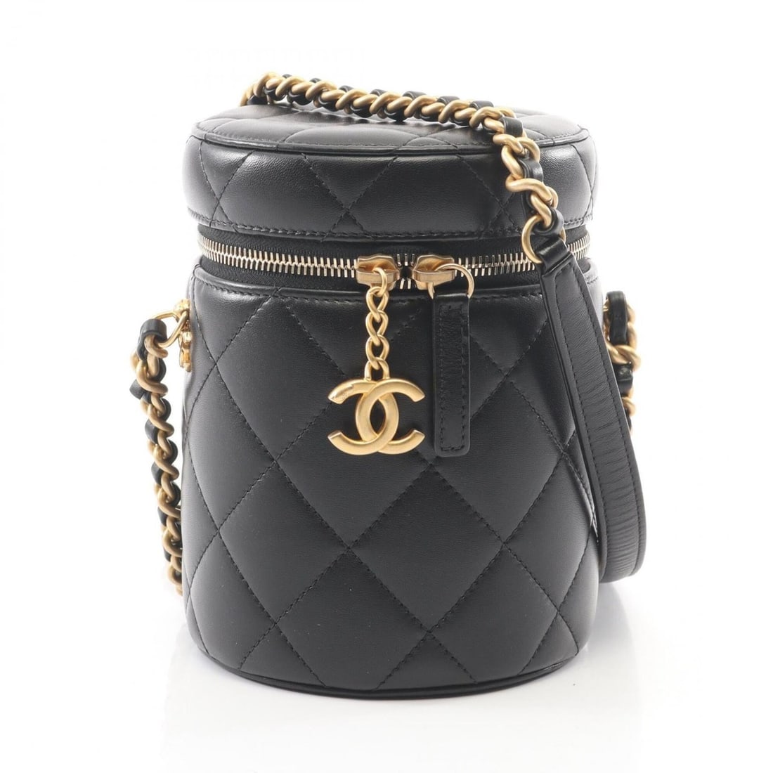 Chanel Matelassé Shoulder Bag/Handbag, Lambskin Leather, Women's, Black (AS2735) (1 of 13)
