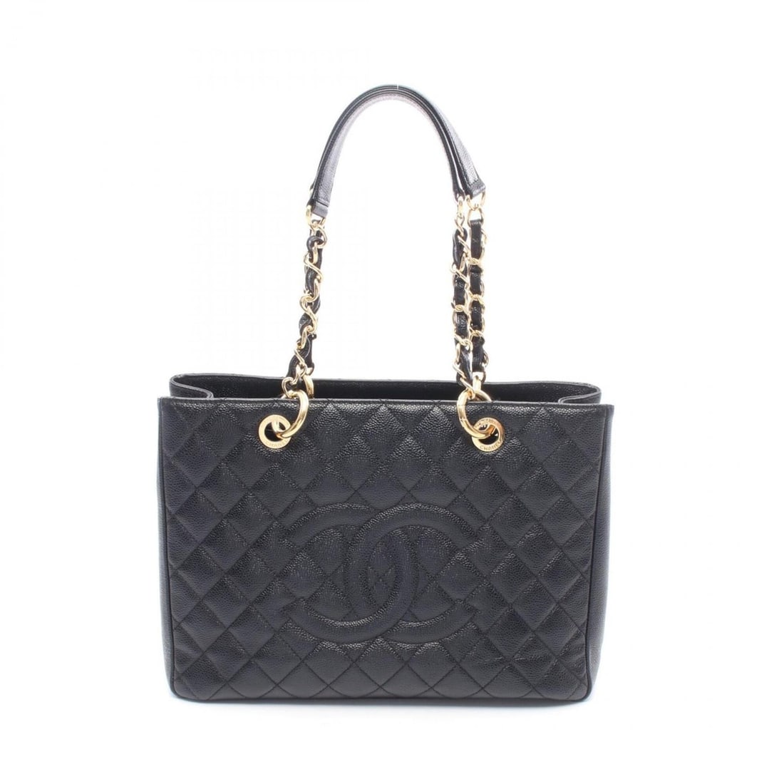 Chanel Matelassé Grand Shopping GST Tote Bag/Handbag, Caviar Leather (Grained Calfskin), Women's,: --- Catalog ---Category: SizeSize (HxWxD): 24.5cm x 34cm x 13cm / 9.64'' x 13.38'' x 5.11''Category: DesignType: Handbag, Tote bagColor: BlackGender: WomenMaterial: Grained Calfskin Hardware Color: Go
