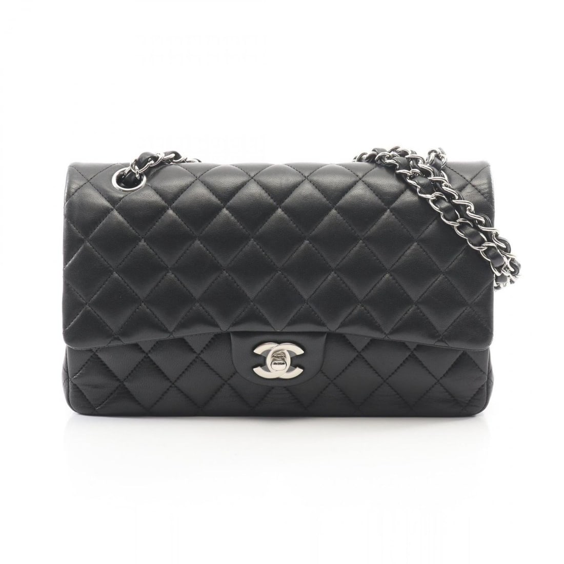 Chanel Matelassé Double Flap Shoulder Bag/Handbag, Lambskin Leather, Women's, Black: --- Catalog ---Category: SizeSize (HxWxD): 16cm x 25cm x 6.5cm / 6.29'' x 9.84'' x 2.55''Category: DesignType: Handbag, Shoulder bagColor: BlackGender: WomenMaterial: Leather Hardware Color: SilverLea
