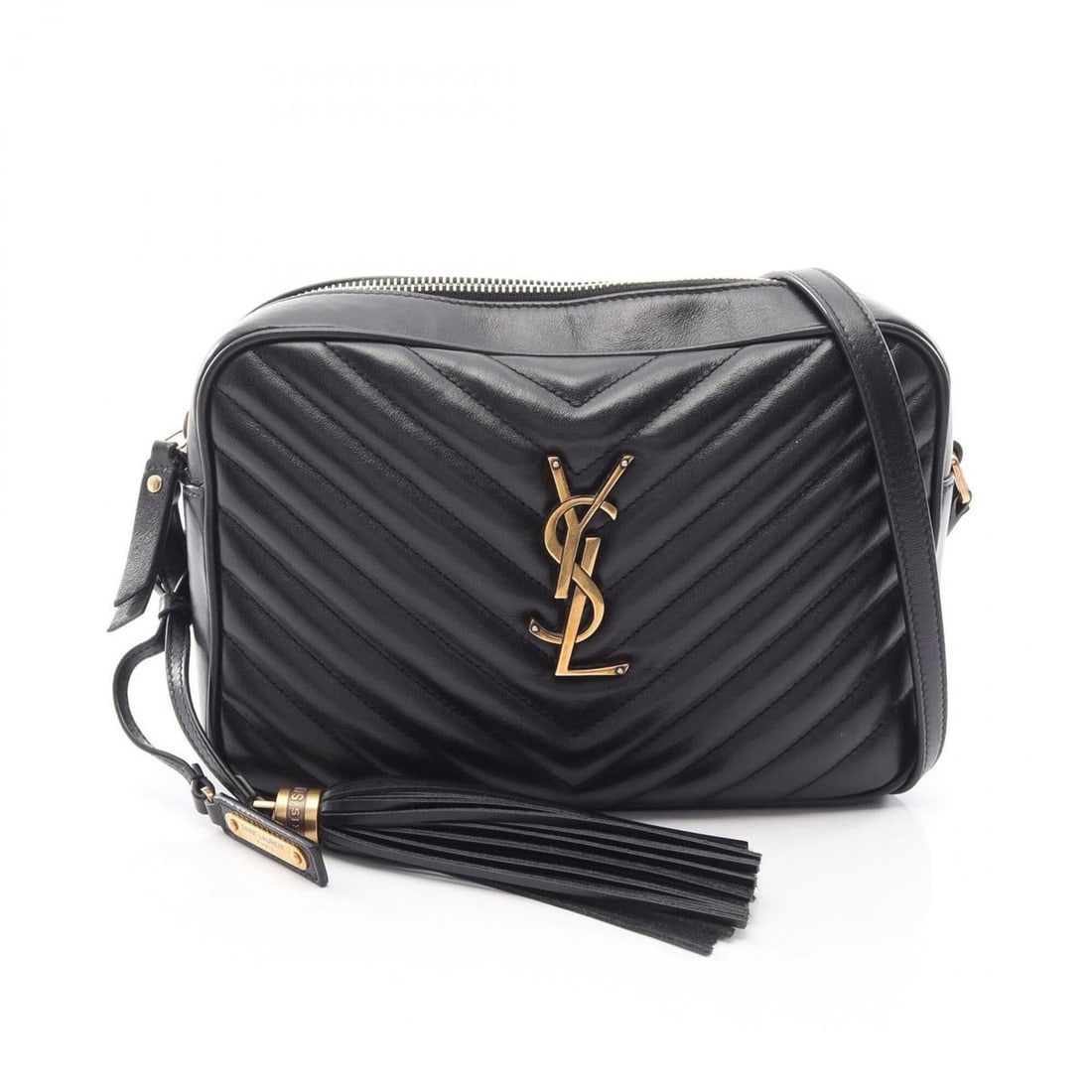 Yves Saint Laurent Saint Laurent Paris LOU Monogram Shoulder Bag/Handbag, Leather, Women's, Black,: --- Catalog ---Category: SizeSize (HxWxD): 15.5cm x 23cm x 6cm / 6.1'' x 9.05'' x 2.36''Category: DesignType: Handbag, Shoulder bagColor: BlackGender: WomenMaterial: Leather Category: GeneralMPN: 5744