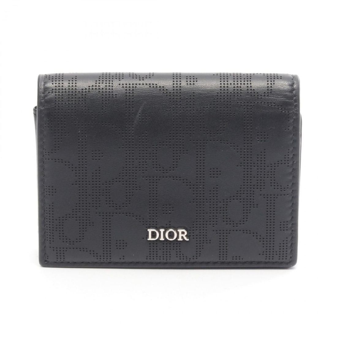 Christian Dior Oblique Perforated Business Card Holder/Card Case, Leather Accessory, Men's/Women's,: --- Catalog ---Category: DesignType: Card caseColor: BlackGender: Men,WomenMaterial: Leather Category: GeneralBrand: Christian DiorCategory: Physical PropertiesSize (HxWxD): 7.5cm x 10cm x 1.5cm / 2.9