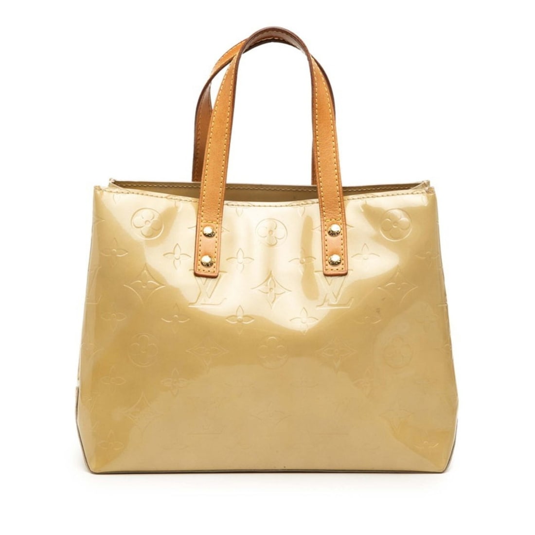 Louis Vuitton Monogram Vernis Lead PM Handbag M91144 Beige Patent Leather Women's LOUIS VUITTON (1 of 20)