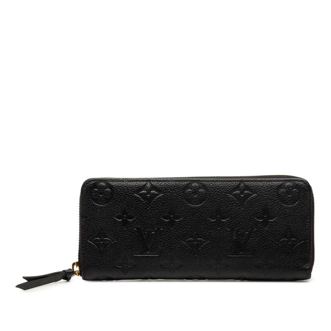 Louis Vuitton Monogram Empreinte Portefeuille Clemence Round Zip Long Wallet M60171 Noir Black: --- Catalog ---Category: SizeSize (HxWxD): 9cm x 19.5cm x 2cm / 3.54'' x 7.67'' x 0.78''Category: DesignType: Long wallet (bi-fold)Color: Black, NoirGender: WomenMaterial: Leather Category: GeneralMPN