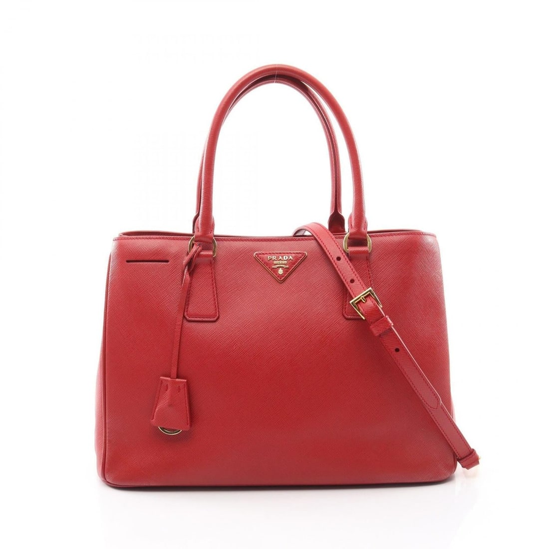 Prada SAFFIANO LUX Galleria 2-Way Handbag, Saffiano Leather, Women's, Red: --- Catalog ---Category: SizeSize (HxWxD): 23cm x 33cm x 14.5cm / 9.05'' x 12.99'' x 5.7''Category: DesignType: HandbagColor: Red colorGender: WomenMaterial: Saffiano Lux Category: GeneralBrand: Prada