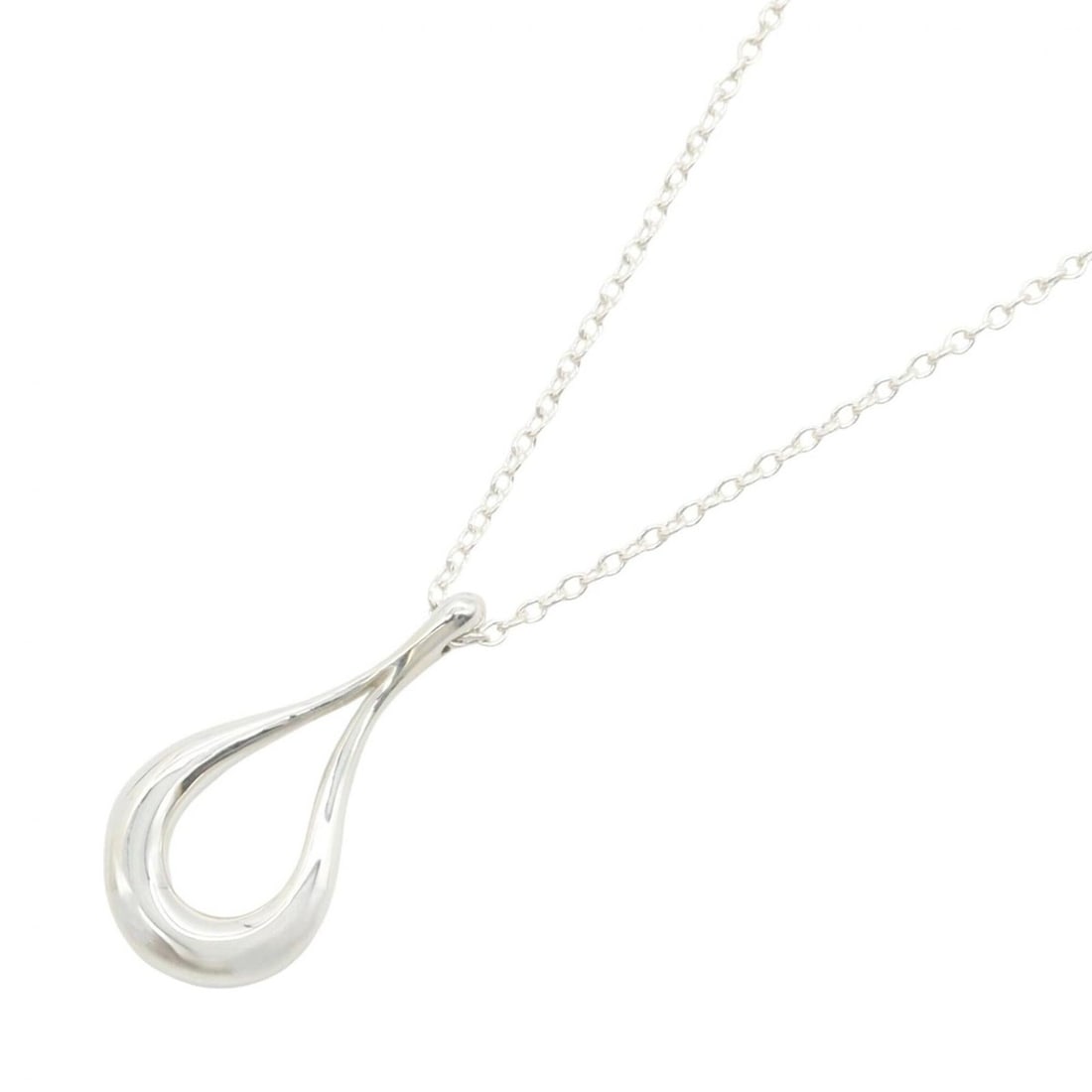 Tiffany & Co. Open Teardrop Necklace, Sterling Silver 925, Women's Jewelry, Tone: --- Catalog ---Category: SizePendant Size: 20mm x 10mm / 0.78'' x 0.39''Neck Circumference: 49 cm / 19.29''Category: DesignColor: SilverGender: WomenMaterial: Silver 925Necklace Type: NecklaceCategory