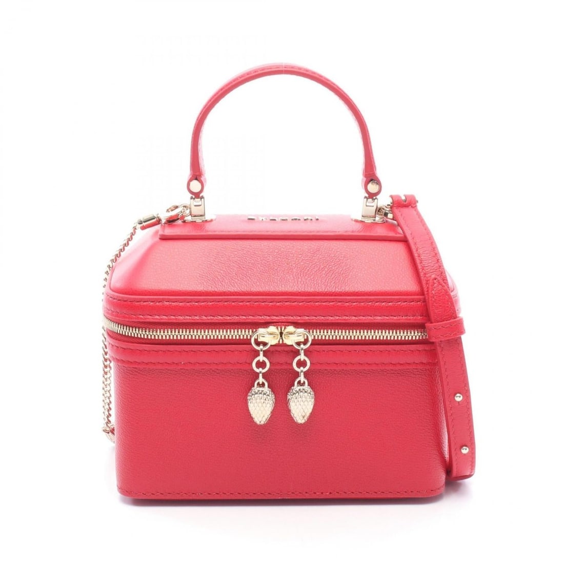 Bvlgari Bulgari Serpenti Forever 2-Way Handbag, Leather, Women's, Red: --- Catalog ---Category: SizeSize (HxWxD): 13cm x 16cm x 9cm / 5.11'' x 6.29'' x 3.54''Category: DesignType: HandbagColor: Red colorGender: WomenMaterial: Leather Category: GeneralBrand: Bvlgari--- It