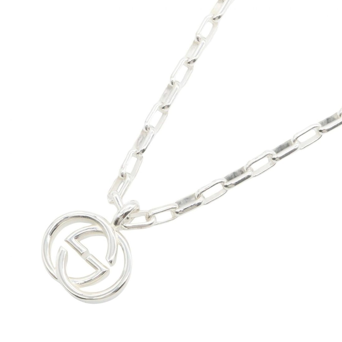 Gucci necklace, sterling silver (925), men's and women's, tone.: --- Catalog ---Category: SizePendant Size: 22mm x 20mm / 0.86'' x 0.78''Neck Circumference: 49.5 cm / 19.48''Category: DesignColor: SilverGender: Men,WomenMaterial: Silver 925Necklace Type: NecklaceCa