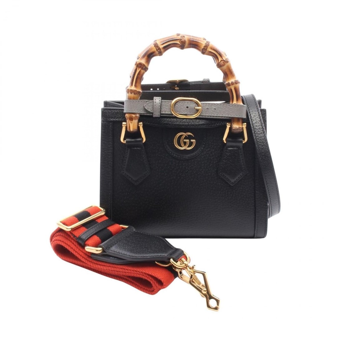 Gucci Diana Mini Bamboo 2-Way Tote Bag/Handbag, Leather, Women's, Black (702732): --- Catalog ---Category: SizeSize (HxWxD): 16cm x 20cm x 9cm / 6.29'' x 7.87'' x 3.54''Category: DesignType: Handbag, Tote bagColor: BlackGender: WomenMaterial: Leather Category: GeneralMPN: 702732Bra