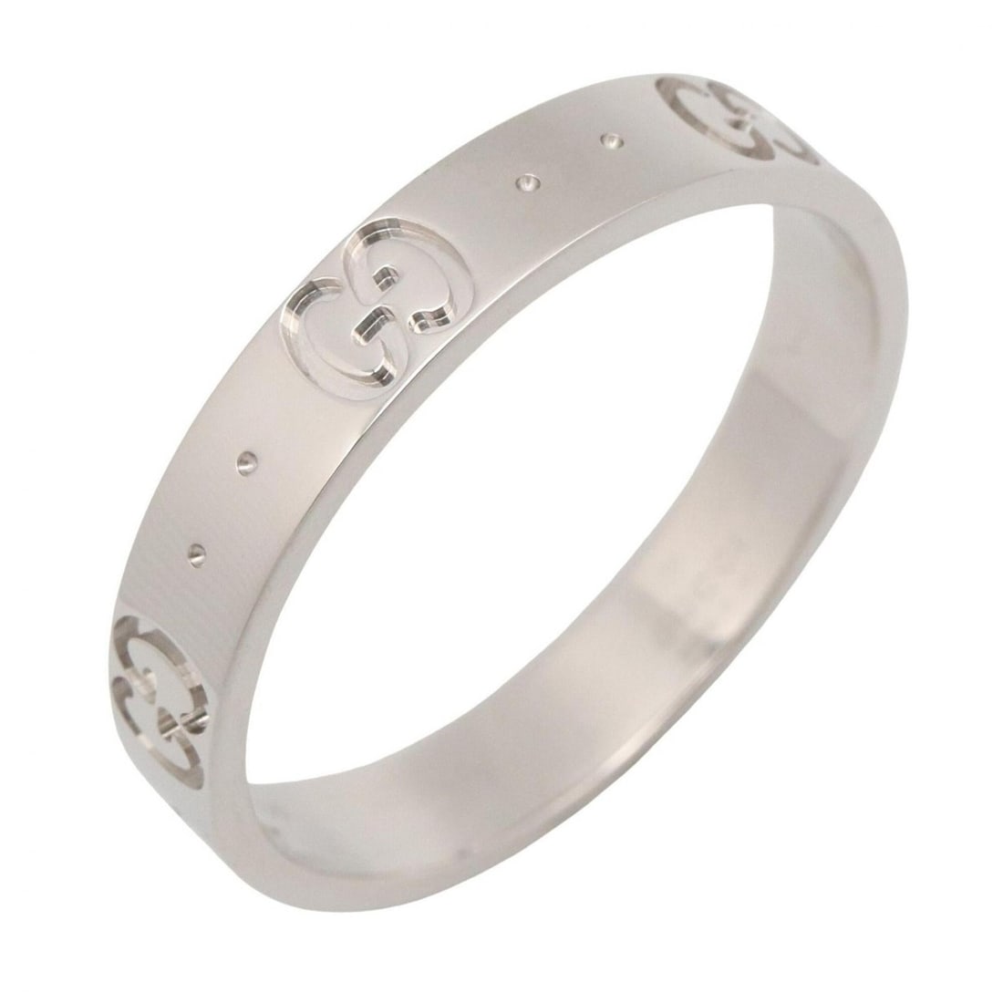 Gucci Icon Ring Slim - 18K White Gold (18KWG) Men's & Women's Silver Tone: --- Catalog ---Category: SizeJP Size: 17.5US Size: 8.5Category: DesignType: Band ringColor: SilverGender: Men,WomenMaterial: White gold (18K)Category: GeneralBrand: Gucci--- Item List ---Section: Cond