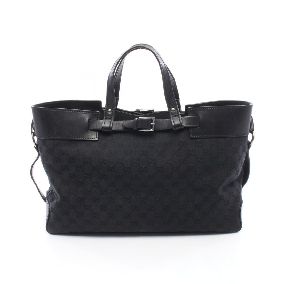 Gucci GG Canvas Tote Bag Handbag Leather Women's Black 106251: --- Catalog ---Category: SizeSize (HxWxD): 26cm x 39cm x 12cm / 10.23'' x 15.35'' x 4.72''Category: DesignType: Handbag, Tote bagColor: BlackGender: WomenMaterial: Canvas , Leather Category: GeneralMP