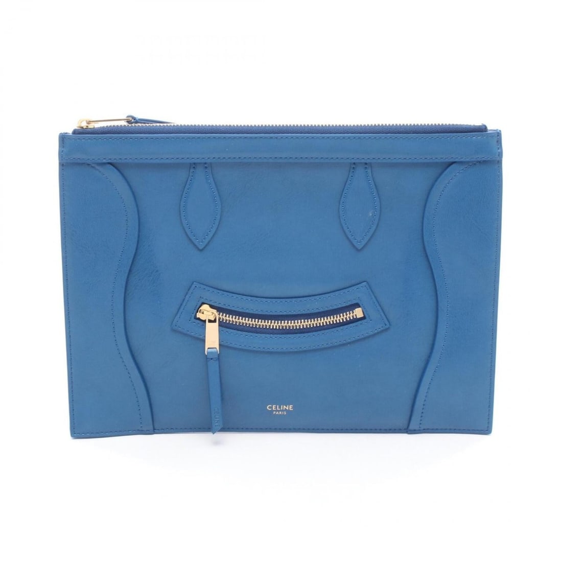 Celine CELINE Medium Handbag Pouch Second Bag Clutch Leather Women's Blue L100D2N92.07QH (1 of 15)
