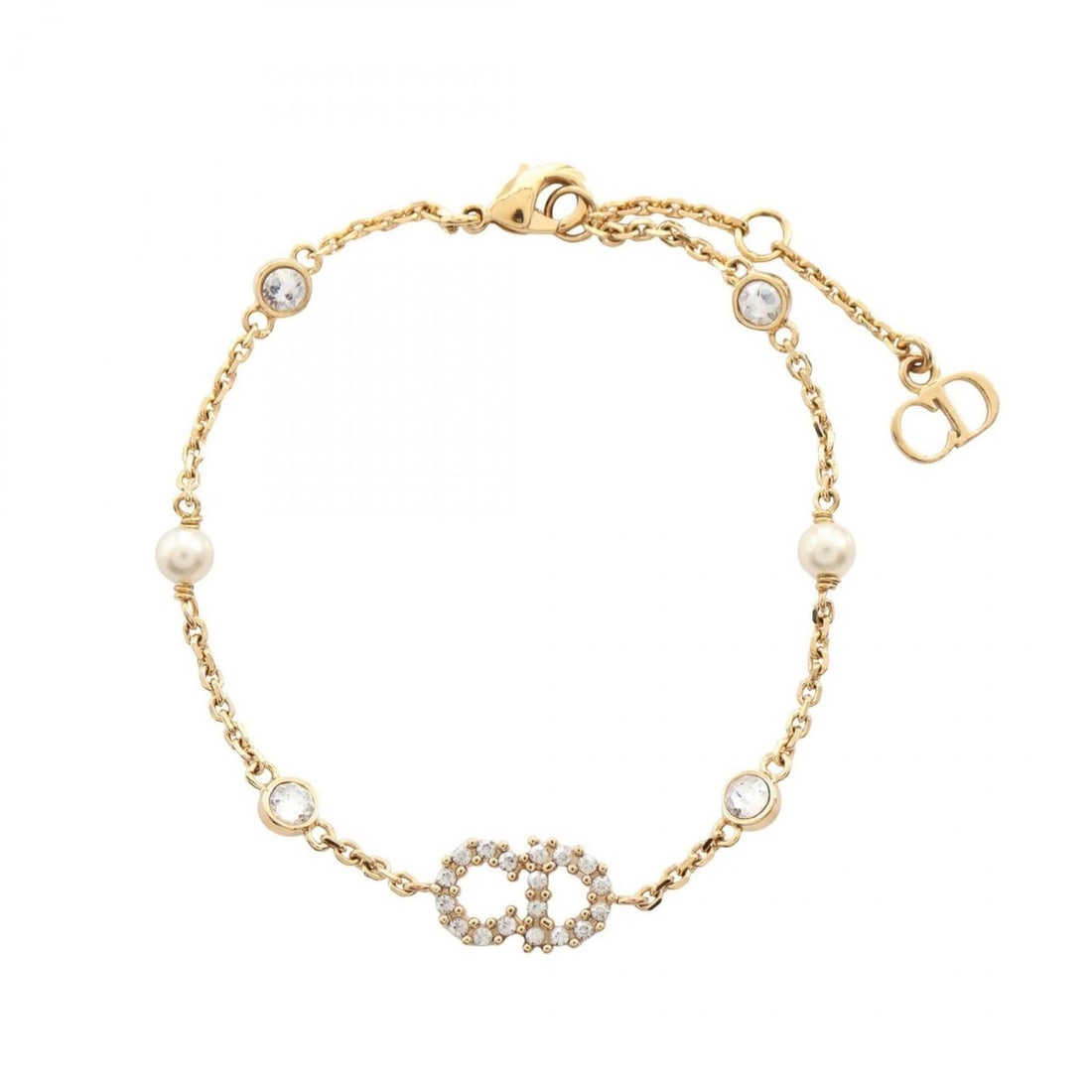 Christian Dior Dior CD Logo Bracelet, Accessories, GP Faux Pearl, Rhinestones, Women's, Gold Tones,: --- Catalog ---Category: SizeLength: 17cm / 6.69''Category: DesignType: Charm braceletColor: Clear, Gold, WhiteGender: WomenMaterial: RhinestoneCategory: GeneralBrand: Christian Dior--- Item List ---S