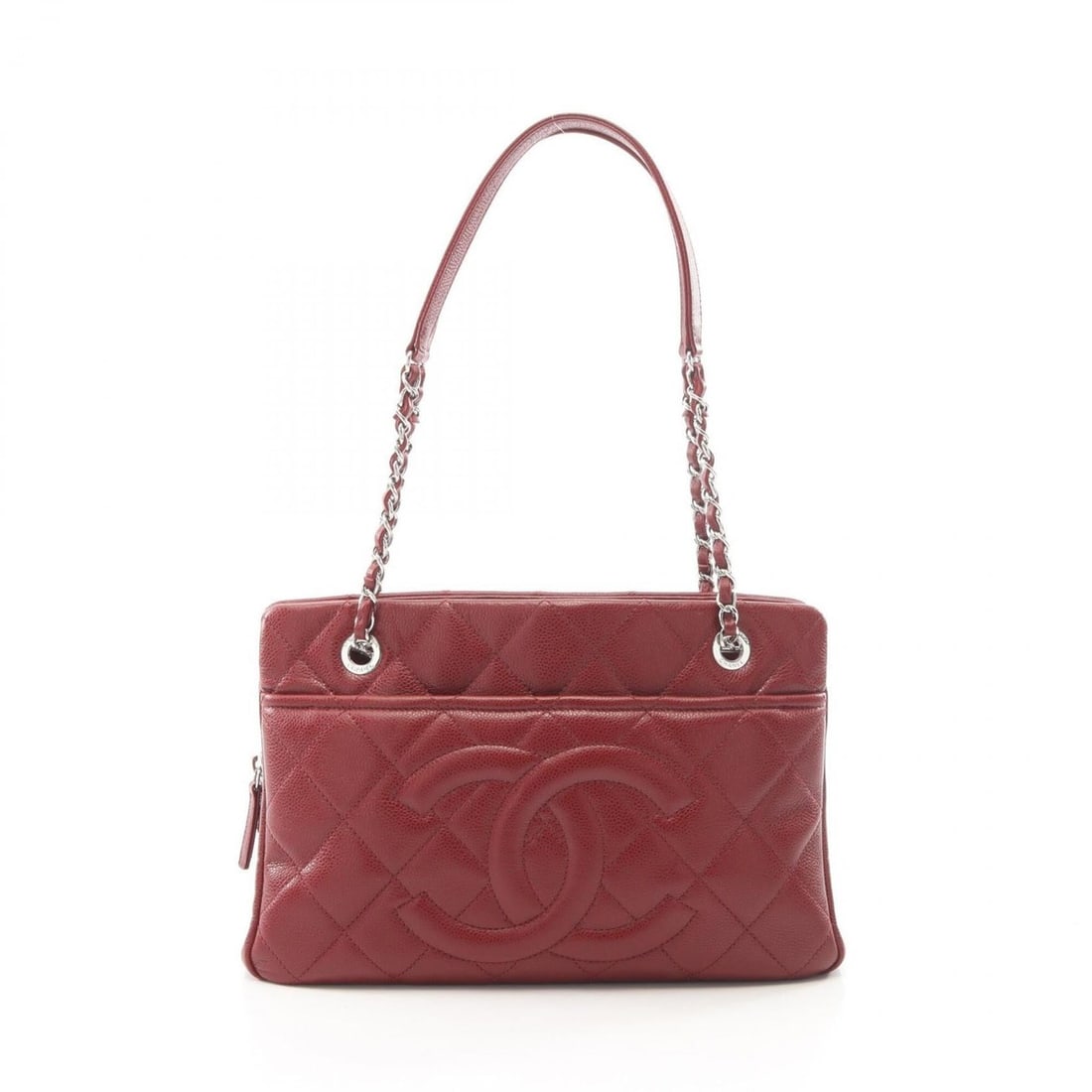 Chanel Matelassé Tote Bag Handbag, Caviar Leather (Grained Calfskin), Women's, Red, A67294: --- Catalog ---Category: SizeSize (HxWxD): 20cm x 32cm x 11cm / 7.87'' x 12.59'' x 4.33''Category: DesignType: Handbag, Tote bagColor: Red colorGender: WomenMaterial: Grained Calfskin Category: Genera