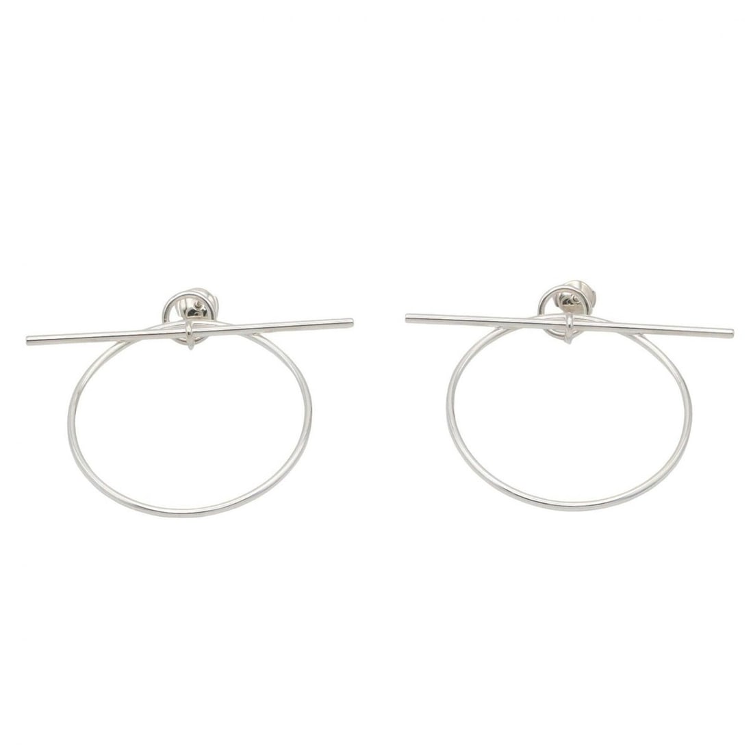 Hermes Loop MM Earrings, Sterling Silver 925, Women's Tone (1 of 13)