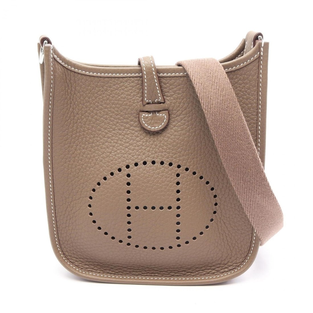 Hermes Evelyne Amazon TPM Shoulder Bag/Handbag, Taurillon Clemence Leather, Women's, Gray: --- Catalog ---Category: SizeSize (HxWxD): 18cm x 16.5cm x 5.5cm / 7.08'' x 6.49'' x 2.16''Category: DesignType: Handbag, Shoulder bagColor: Etoupe gray, GrayGender: WomenMaterial: Taurillon clemence 