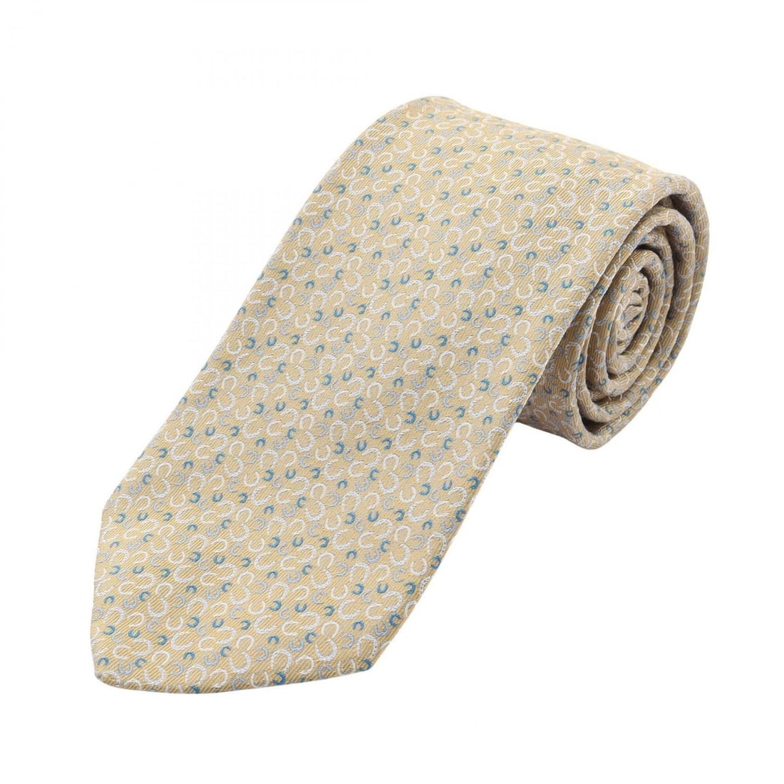 Hermes HERMES Fers en Vrac Horseshoe Tie, Silk, Men's, Yellow/Multicolor, 655937T (1 of 10)