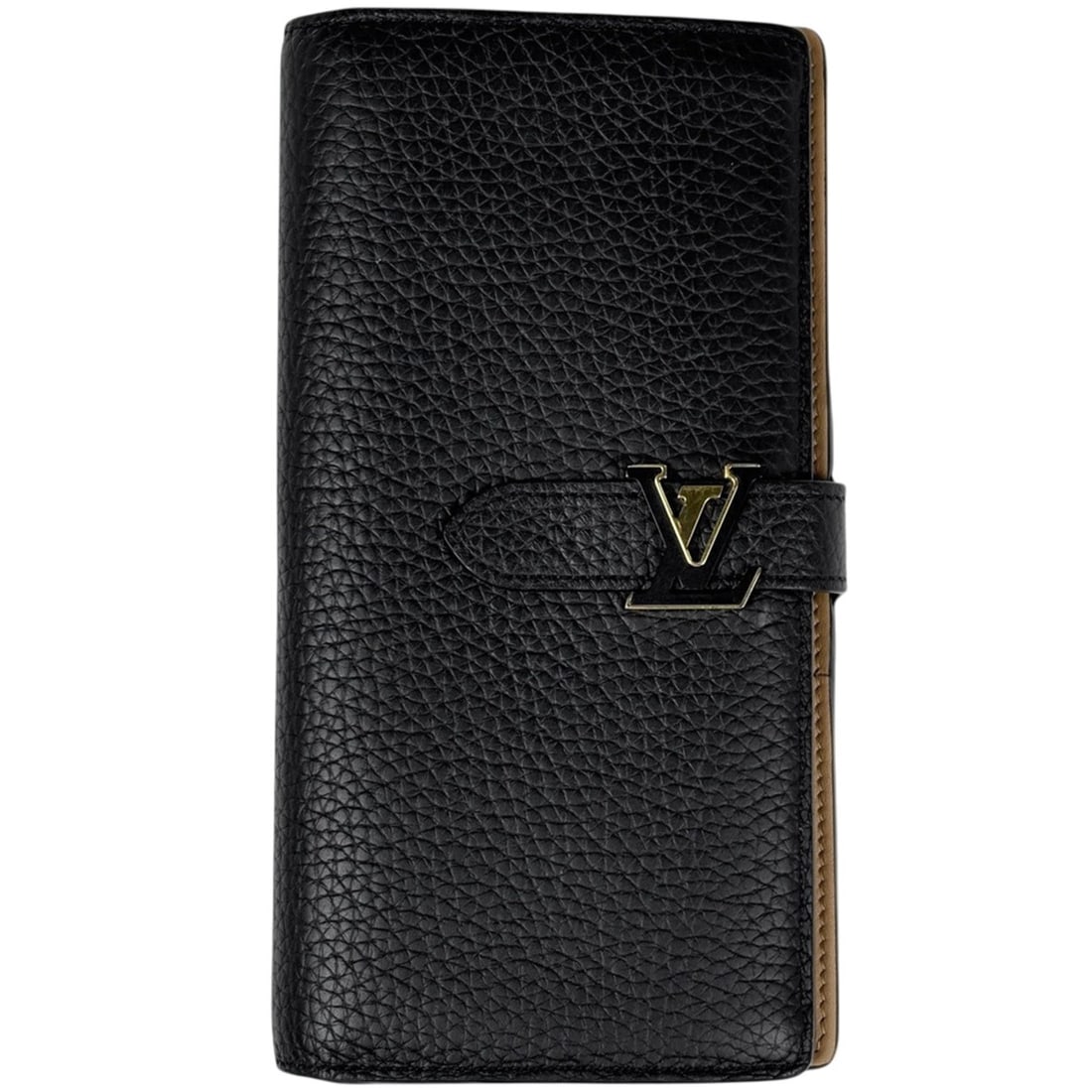 Louis Vuitton Vertical Wallet, Capucines, Taurillon Noir (Black), M81330, Women's: --- Catalog ---Category: SizeSize (HxWxD): 19cm x 10cm x 1.5cm / 7.48'' x 3.93'' x 0.59''Category: DesignType: Long wallet (bi-fold)Color: Black, NoirGender: WomenMaterial: Leather Leather/Fur Type: T