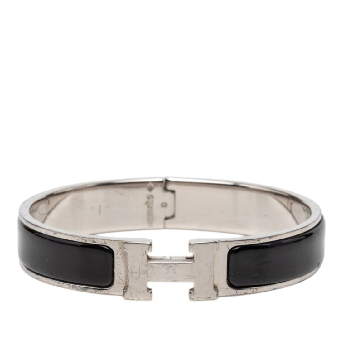 Hermes Click H PM Bracelet Bangle Silver Black Metal Women's HERMES: --- Catalog ---Category: SizeWidth: 1.1cm / 0.43''Length: 19cm / 7.48''Category: DesignType: Charm braceletColor: BlackGender: WomenMaterial: MetalCategory: GeneralBrand: Hermes--- Item List ---Sectio