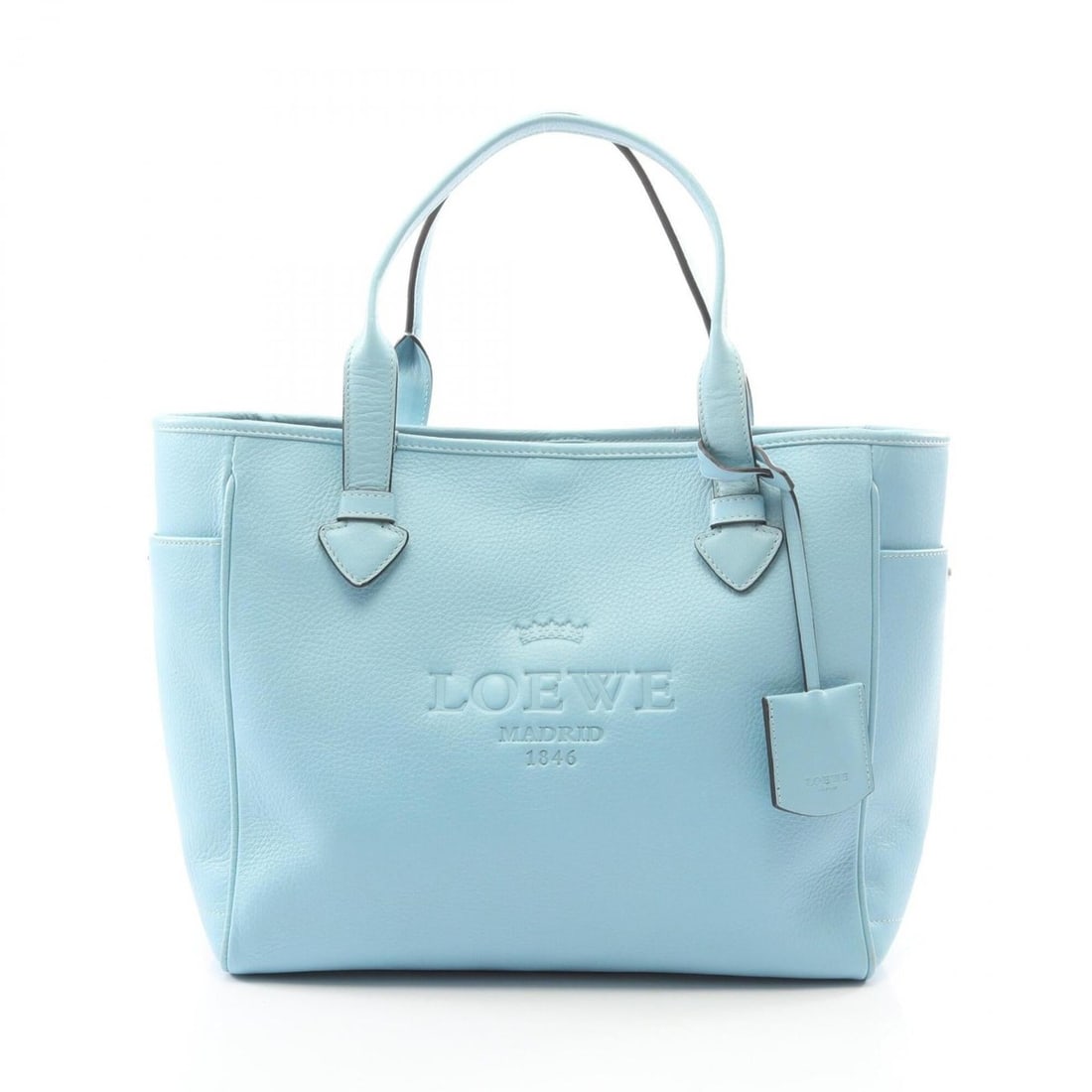Loewe Heritage Tote Bag Handbag Leather Women's Blue: --- Catalog ---Category: SizeSize (HxWxD): 24cm x 29cm x 12cm / 9.44'' x 11.41'' x 4.72''Category: DesignType: Handbag, Tote bagColor: BlueGender: WomenMaterial: Leather Category: GeneralBrand: Loewe-