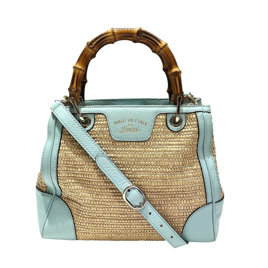 Gucci Bamboo Shopper Shoulder Bag, Straw x Leather, 336032: --- Catalog ---Category: SizeSize (HxWxD): 23cm x 28cm x 12cm / 9.05'' x 11.02'' x 4.72''Strap Length: 97cm - 107cm / 38.18'' - 42.12''Handle Length: 26cm / 10.23''Category: DesignType: Shoulder bagGe