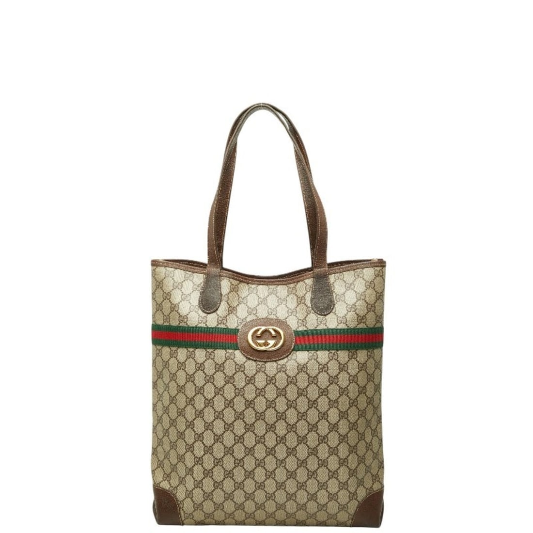 Gucci Old GG Supreme Sherry Line Tote Bag Shoulder Beige Brown Leather Women's GUCCI (1 of 13)