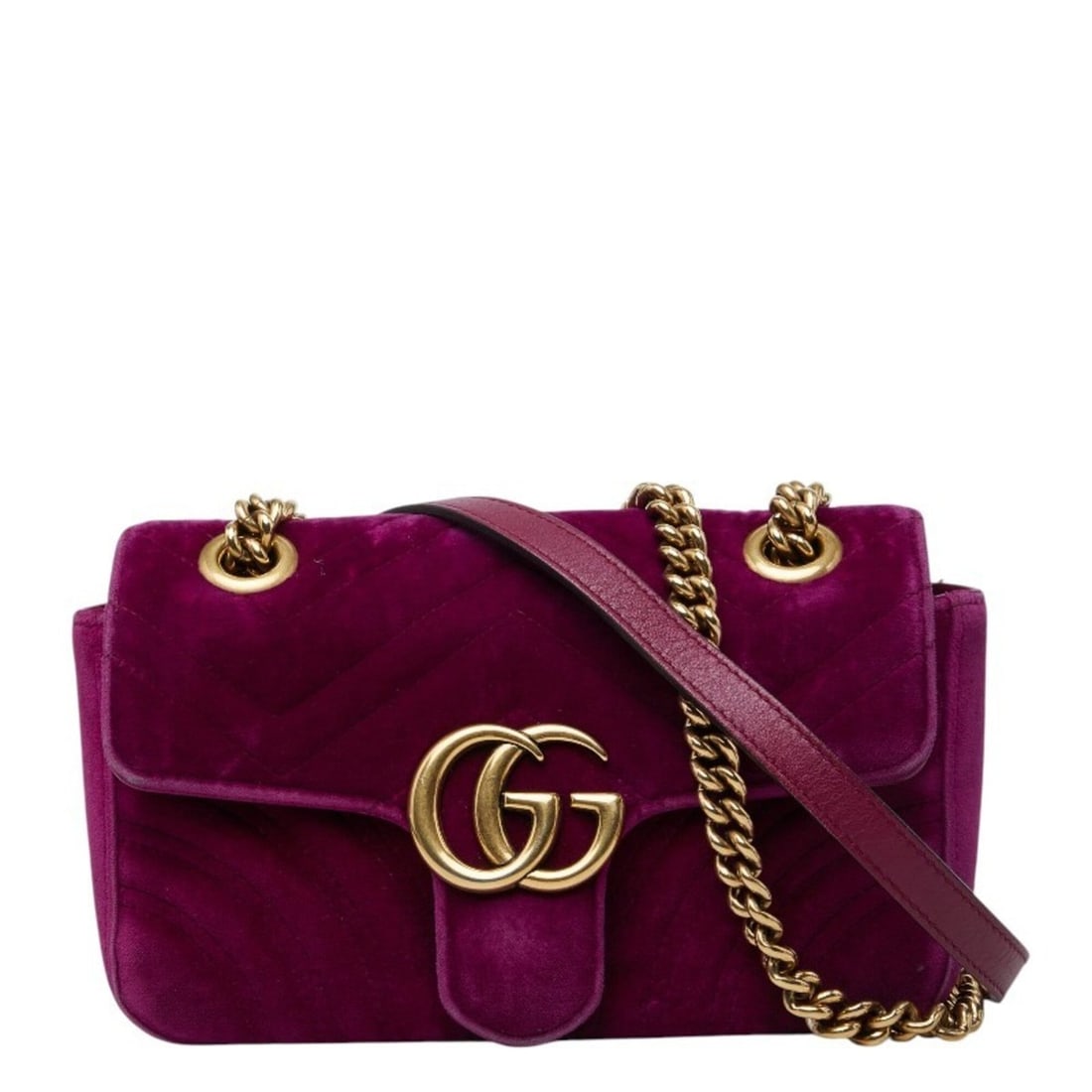 Gucci GG Marmont Quilted Chain Shoulder Bag 446744 Purple Velvet Women's GUCCI: --- Catalog ---Category: SizeSize (HxWxD): 14cm x 22cm x 6cm / 5.51'' x 8.66'' x 2.36''Category: DesignType: Shoulder bagColor: PurpleGender: WomenMaterial: Quilting Category: GeneralMPN: 446744Brand: