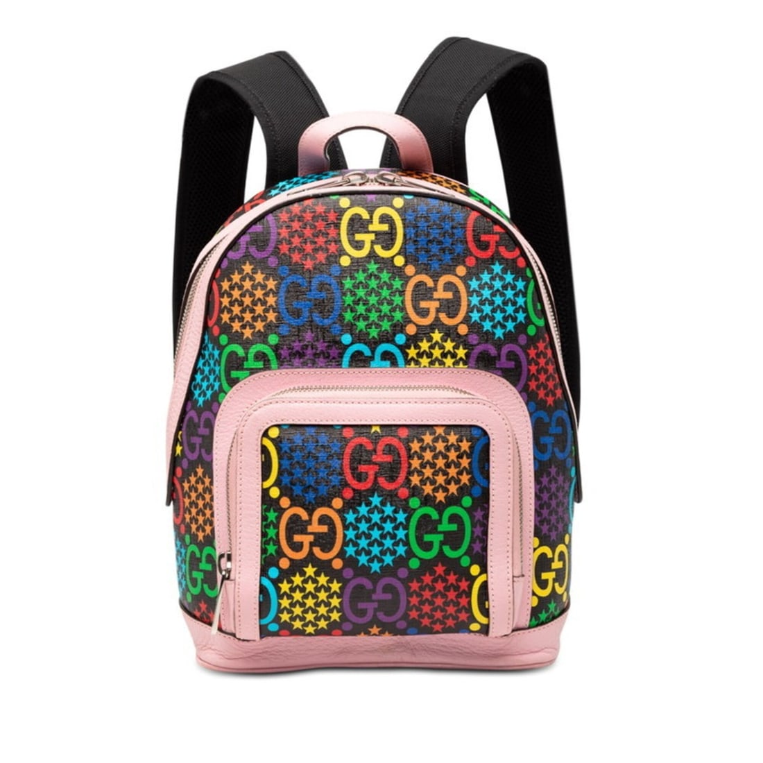 Gucci GG Psychedelic Backpack Daypack 601296 Pink Multicolor Leather Women's GUCCI: --- Catalog ---Category: SizeSize (HxWxD): 28cm x 20cm x 11cm / 11.02'' x 7.87'' x 4.33''Category: DesignColor: Multi-color, PinkGender: WomenMaterial: PVC , Leather Category: GeneralMPN: 601296Brand: