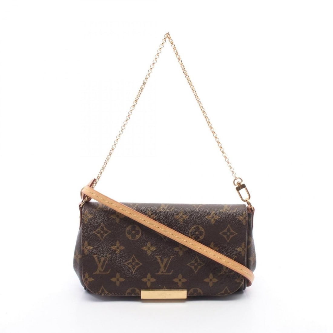 Louis Vuitton Favorite PM Monogram 2-Way Handbag, Coated Canvas Leather, Women's, Brown, M40717 (1 of 9)